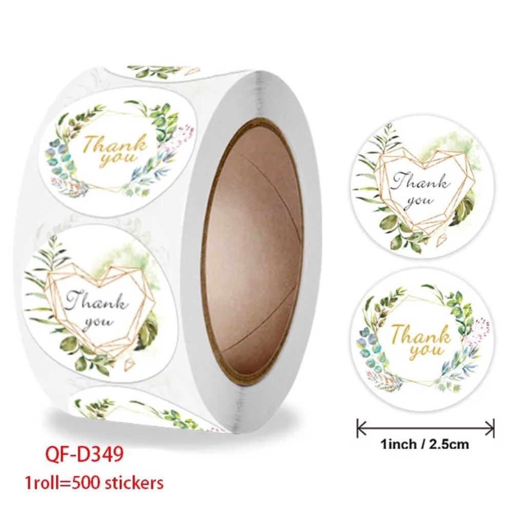 I Inch 500PCS Custom Thank You Label Sticker Roll